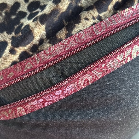 Save the Queen leopard print mixed media long sleeved dress EUC size Small - Picture 5 of 13